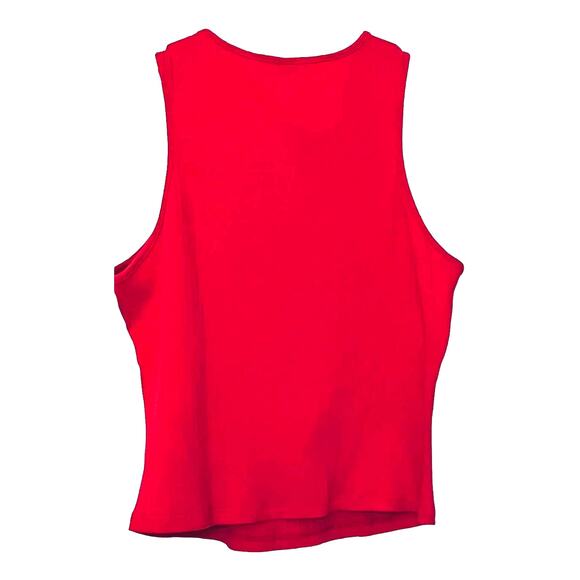 SHEIN ROUND NECK, CROPPED TANK TOP, WOMENS,  12, RED, RIB-KNIT STRETCHY, CASUAL - Picture 4 of 9